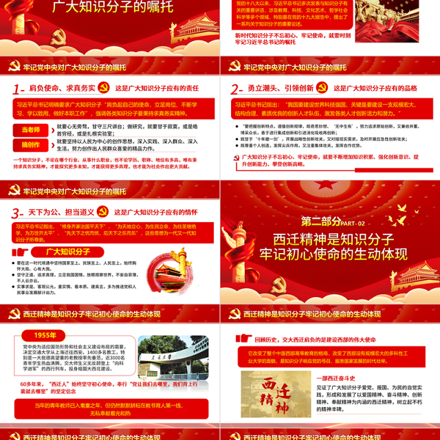 红色党政党课学习弘扬西迁精神砥砺初心使命PPT