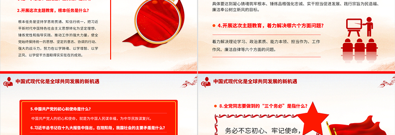 第二批主题教育应知应会知识点汇总PPT简洁风主题教育知识问答党员学习教育专题课件