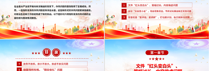 隐形变异作风问题的检视与整改PPT精美简洁党的作风建设课件