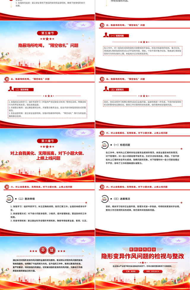 隐形变异作风问题的检视与整改PPT精美简洁党的作风建设课件