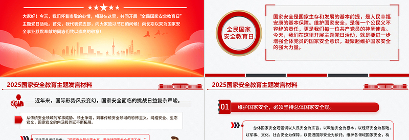 2025国家安全教育主题发言材料PPT模板下载