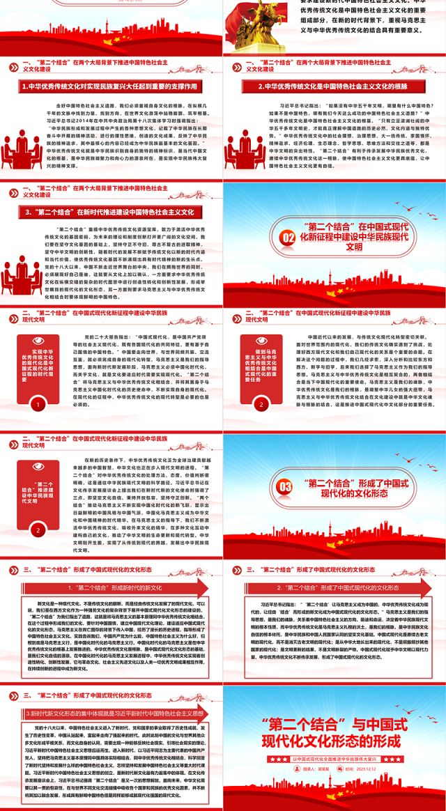 形成中国式现代化文化形态与“第二个结合”ppt大气精美以中国式现代化全面推进中华民族伟大复兴党组织党支部党员学习培训党课课件