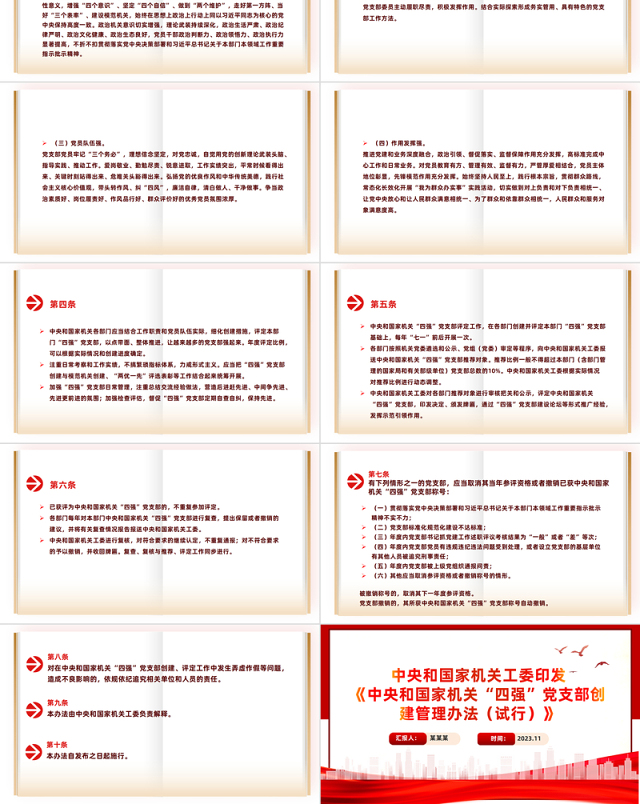 四强党支部PPT红色经典政治功能强支部班子强党员队伍强作用发挥强党支部辅导课件