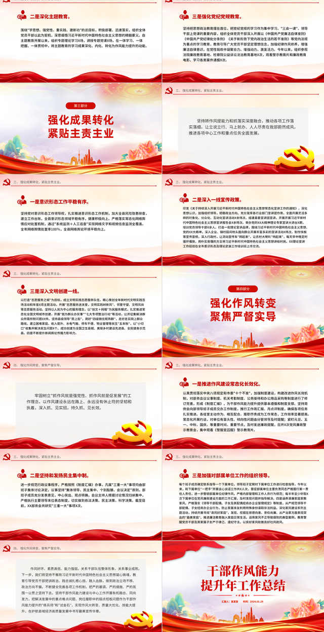 市县干部作风能力提升年工作总结PPT党政风机关干部作风能力建设汇报下载
