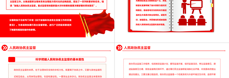 人民政协民主监督PPT红色简洁推动形成加强和改进人民政协民主监督工作的良好局面主题党课