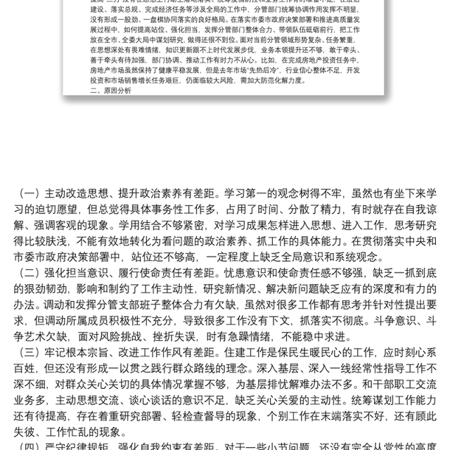 领导干部党性分析报告