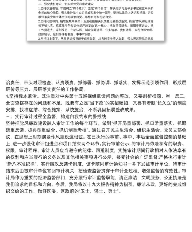 X审计局全面从严治党党组主体责任落实不够到位问题专项整治情况报告