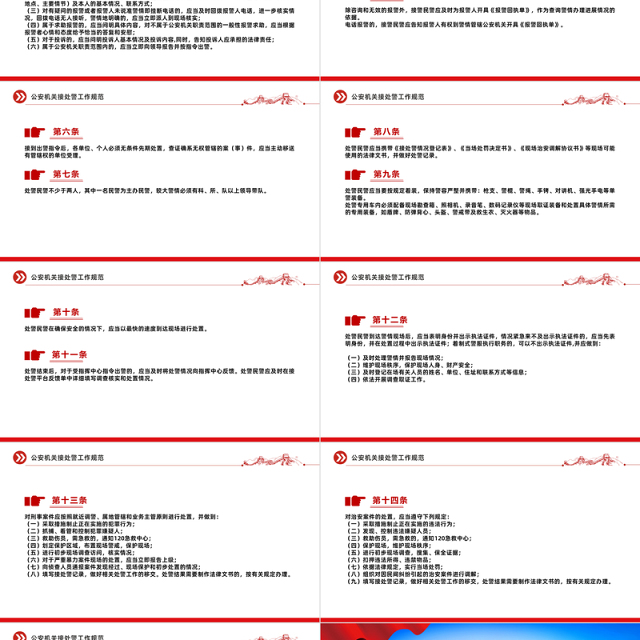 2024年公安机关接处警工作规范PPT红色精美规章制度模板下载