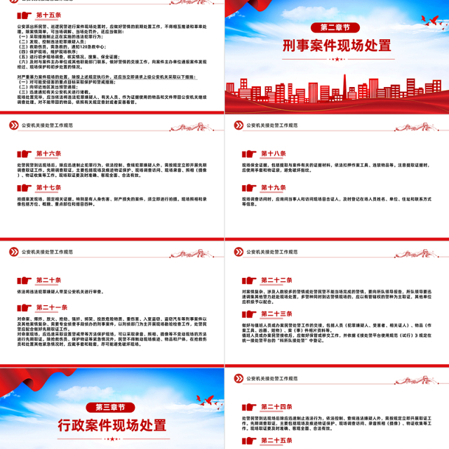 2024年公安机关接处警工作规范PPT红色精美规章制度模板下载