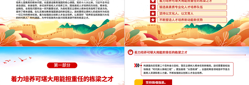 精美风落实好实现好立德树人这一根本任务PPT简洁大气风扎实推动教育强国建设的新征程上专题党课课件模板