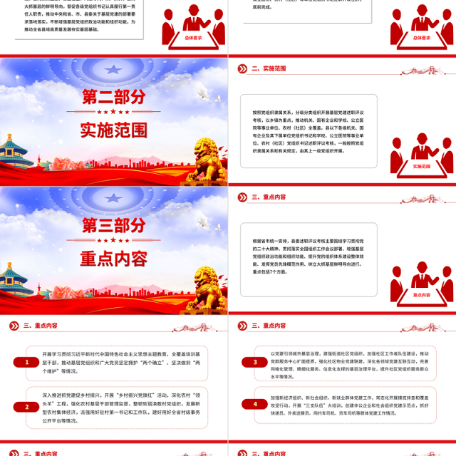党建工作述职评议考核方案PPT红色精美党组织书记抓基层党建模板下载
