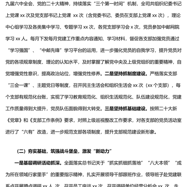 公司党委书记2022年抓党建述职报告范文国企