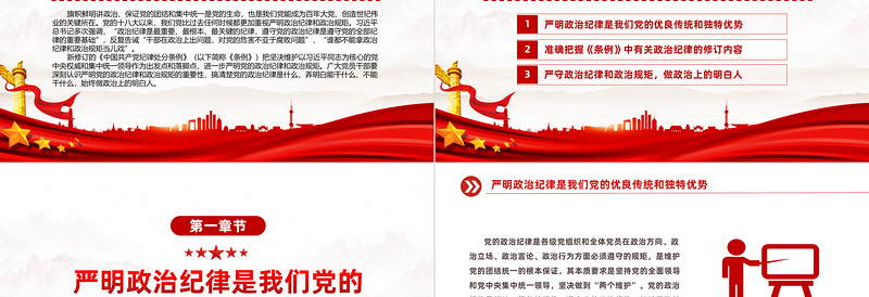 严守政治纪律做政治上的明白人PPT红色精美党员干部思想教育党课课件