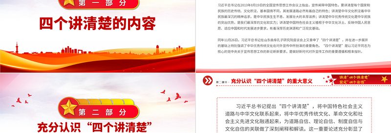 四个讲清楚PPT红色经典聚焦四个讲清楚坚定四个自信思政示范课课件