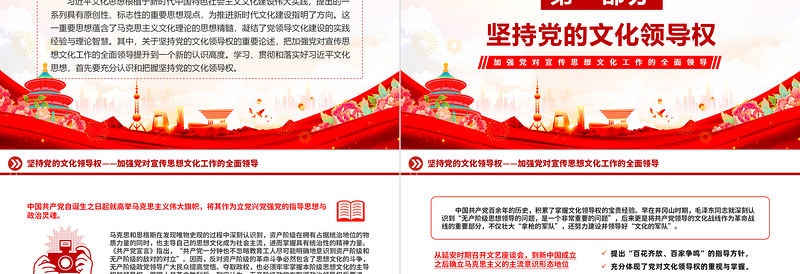 2024坚持党的文化领导权PPT党政风意识形态工作党课课件