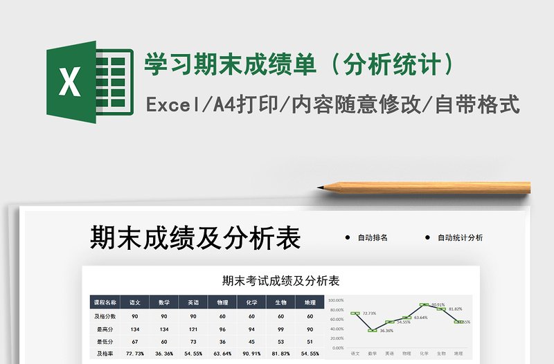 2021年学习期末成绩单(分析统计)