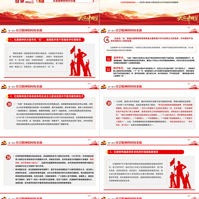 弘扬红医精神PPT精美简洁红医精神的特征内涵与时代价值医疗系统党课课件