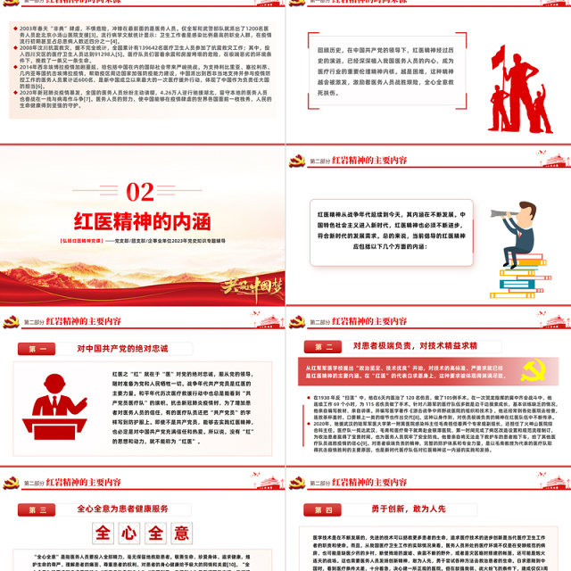 弘扬红医精神PPT精美简洁红医精神的特征内涵与时代价值医疗系统党课课件