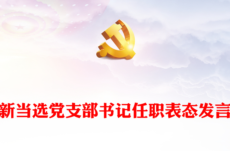 新当选党支部书记任职表态发言