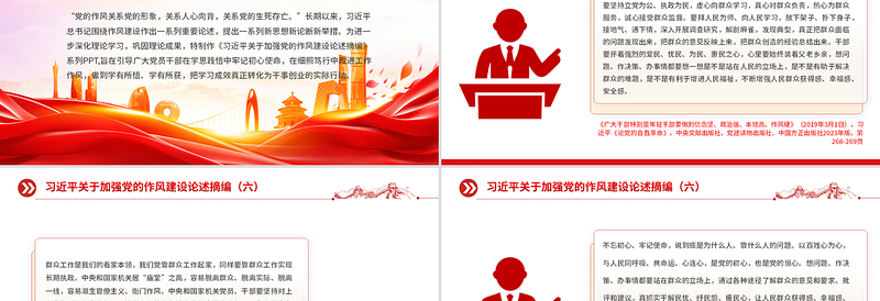 党政风习近平关于加强党的作风建设论述摘编(六)PPT党课