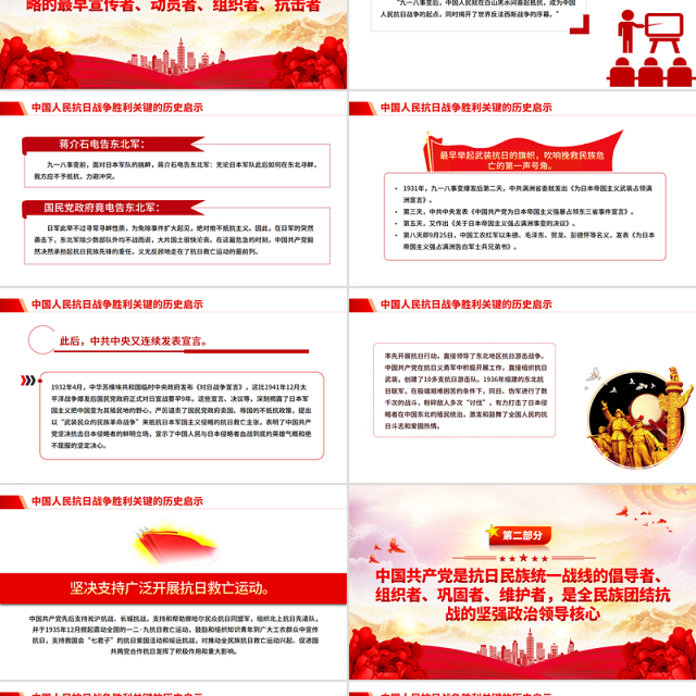党政风中国人民抗日战争胜利关键的历史启示PPT党课下载