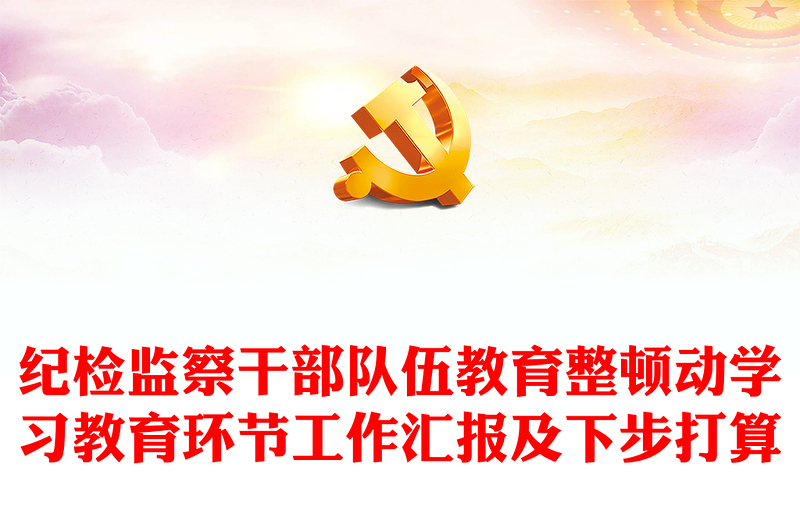 纪检监察干部队伍教育整顿动学习教育环节工作汇报及下步打算