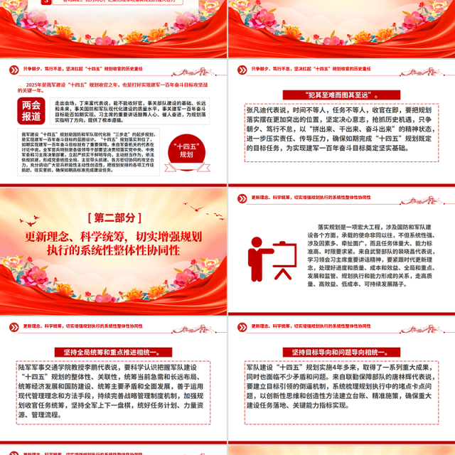 两会报道关于落实高质量发展要求如期完成既定目标任务PPT党课