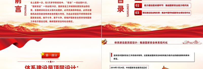 2022推进国家安全体系和能力现代化PPT中国风学习贯彻宣传二十大精神专题党建党课课件模板
