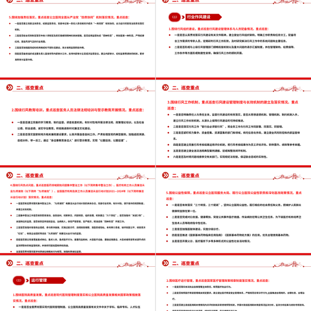 一文读懂大型医院巡查工作方案PPT大气简洁公立医院党建课件
