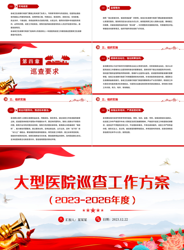 一文读懂大型医院巡查工作方案PPT大气简洁公立医院党建课件