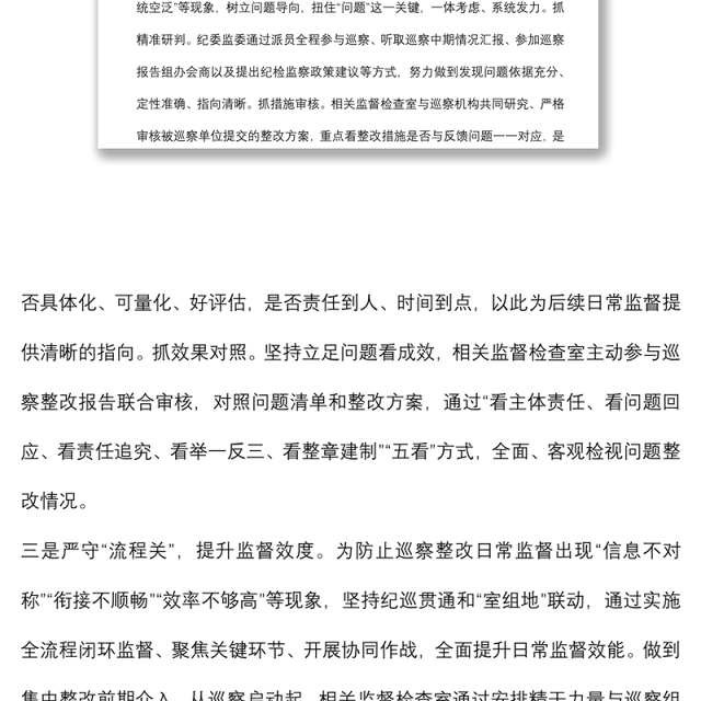 贯彻落实巡视整改和成果运用工作汇报