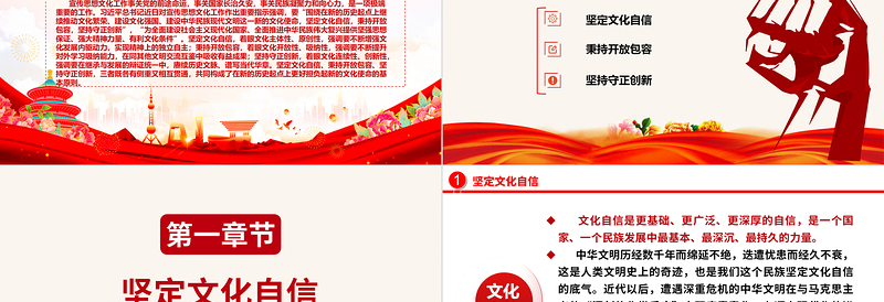 2023在新的历史起点上更好担负起新的文化使命ppt红色党政风坚定文化自信、秉持开放包容、坚持守正创新基层党员党组织专题学习课件