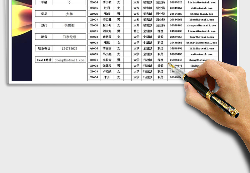 2021年职员通讯档案表
