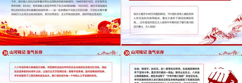 纪念中国人民抗日战争暨世界反法西斯战争胜利80周年PPT课件下载