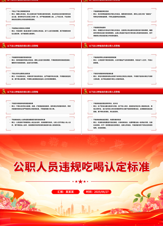 2025公职人员违规吃喝认定标准PPT课件