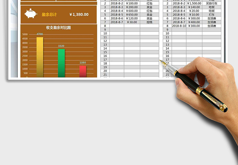 2021年个人财务收支明细表