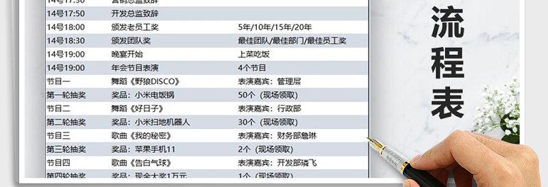 2021年年会流程表