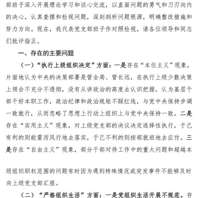 第二批主题教育民主生活会对照检查
