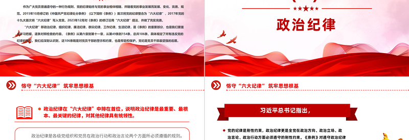 2024恪守“六大纪律”筑牢思想根基PPT精美创意扎实开展党纪学习教育专栏党课模板