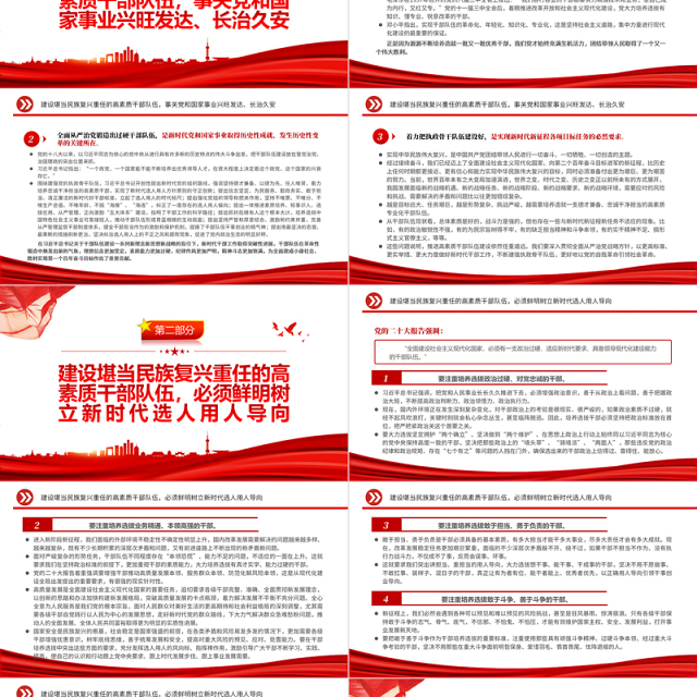 2022建设堪当民族复兴重任的高素质干部队伍PPT红色党政风学习宣传贯彻党的二十大精神专题党课党建课件