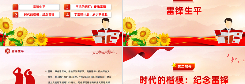 不熄的明灯PPT党建风第62个“学雷锋纪念日”专题课件