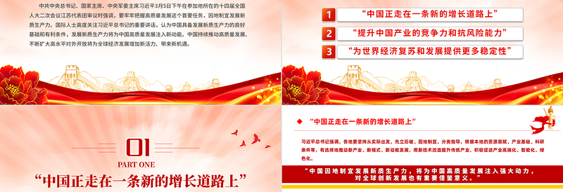 2024全国两会读懂中国PPT红色精美为中国高质量发展注入强大动力党课下载