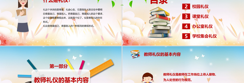 原创学校老师教师礼仪形象培训课件PPT模板