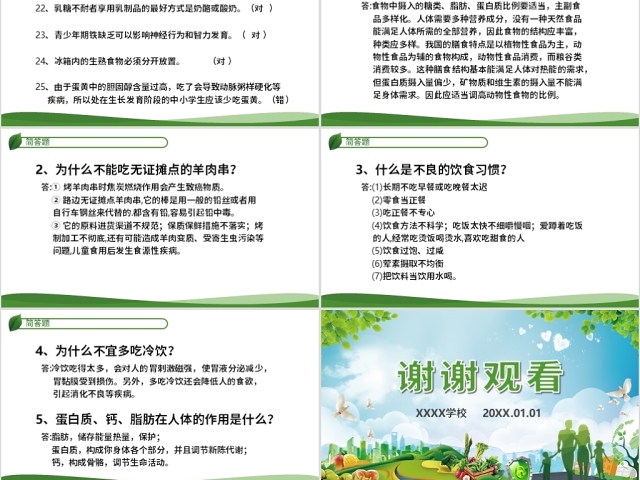 原创食品安全从我做起卫生健康主题班会PPT-版权可商用
