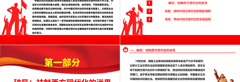 回顾毛泽东与中国式现代化的探索ppt红色精美深入学习毛泽东同志在探索中国式现代化进程中作出的独特贡献党组织专题党课课件