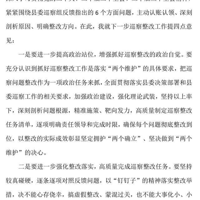整改专题民主生活会领导点评发言