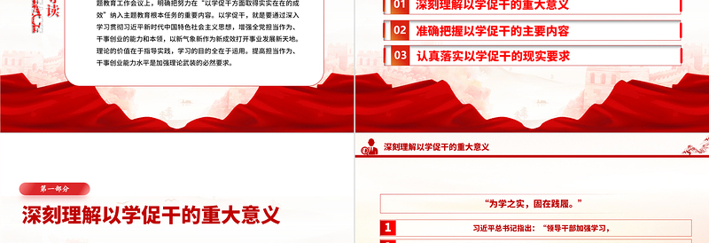 2023以学促干担当有为创伟业PPT党政风扎实开展主题教育提高解决实际问题的水平党员教育课件