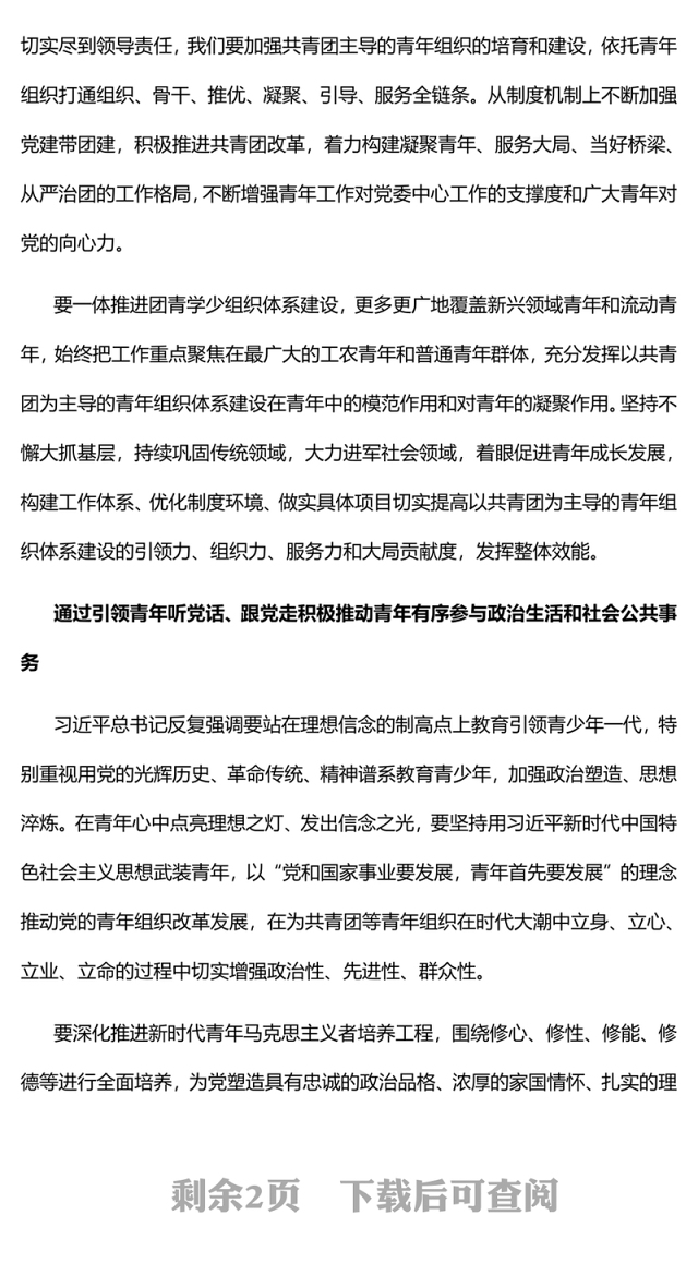 2023加强青年组织政治引领以奋斗姿态激扬青春PPT大气精美风党员干部学习教育专题党课课件(讲稿)
