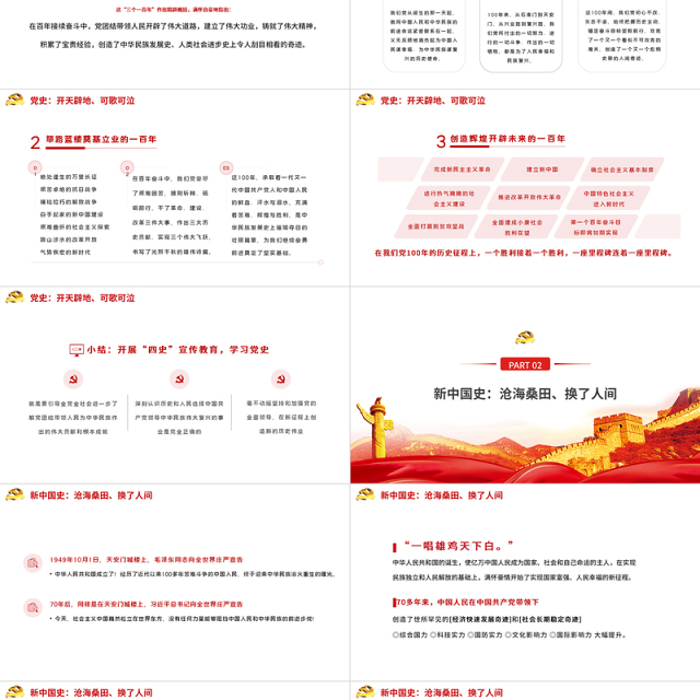 2021上好四史必修课学深悟实得真知PPT红色大气建党100周年党史学习教育党课课件