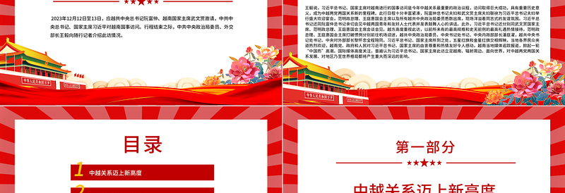 2023志同道合携手行命运与共创未来PPT党政风越南国事访问专题党课课件